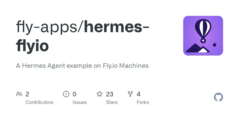 GitHub social preview for fly-apps/hermes-flyio