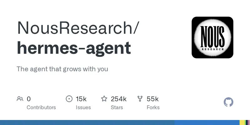 GitHub social preview for nousresearch/hermes-agent
