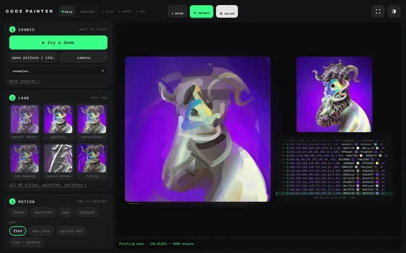Screenshot of Code painter