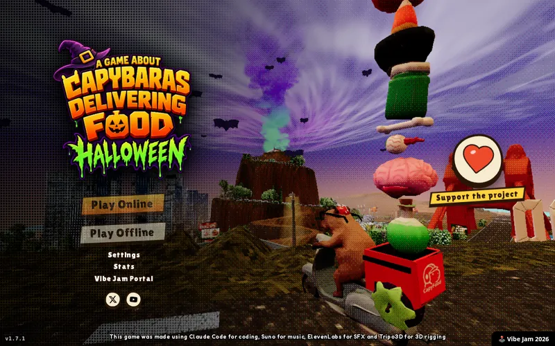 Screenshot of A Game About Capybaras Delivering Food
