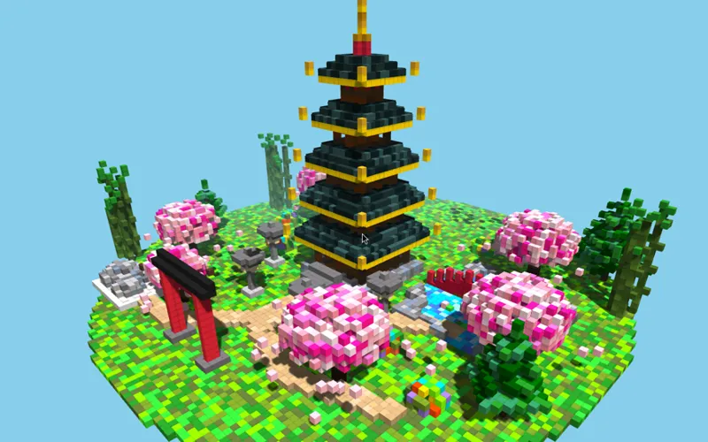 Screenshot of Voxel Pagoda Garden