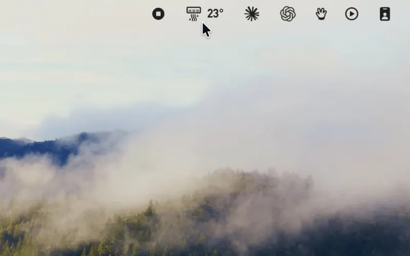 Screenshot of Status-bar AC app
