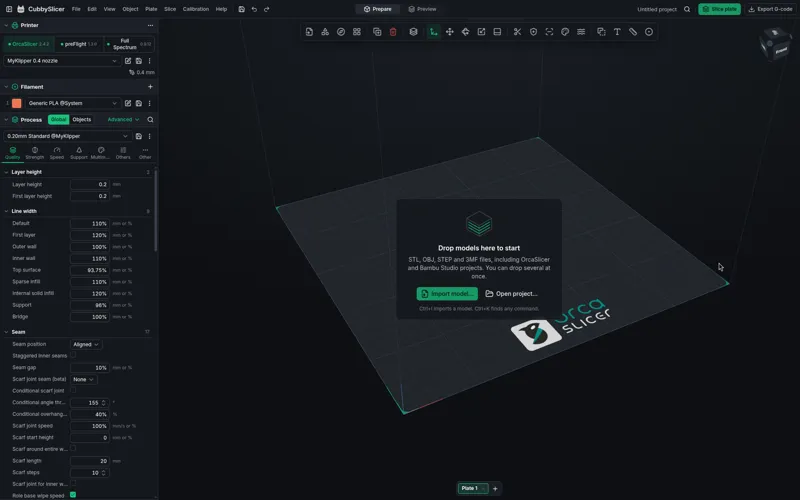 Screenshot of CubbySlicer