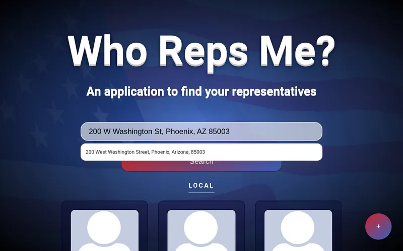 Screenshot of Who Reps Me?