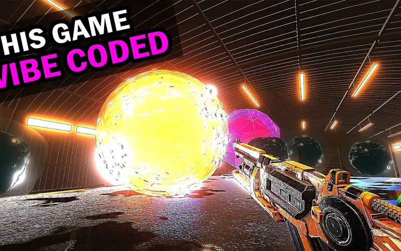 Screenshot of 3D shooter vibe-coded in an hour