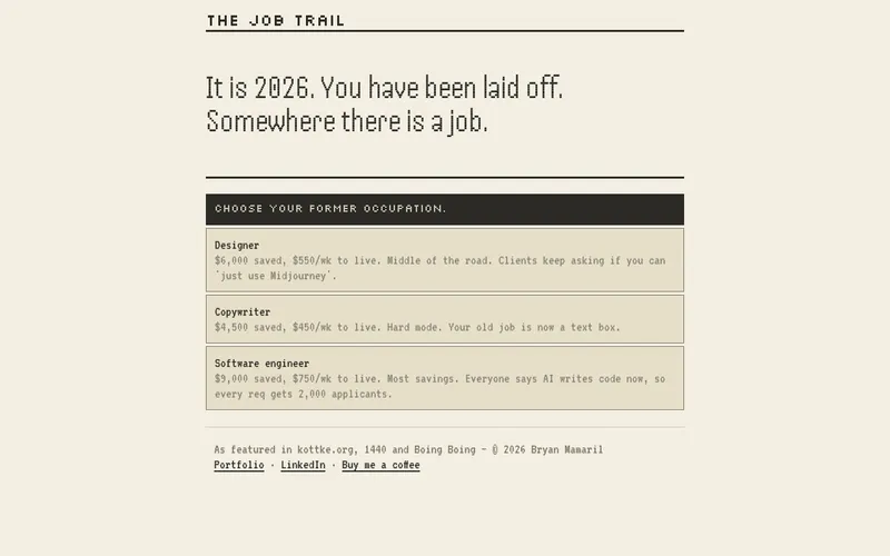 Screenshot of The Job Trail