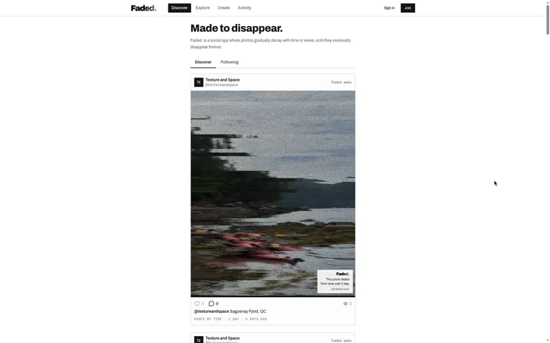 Screenshot of Faded