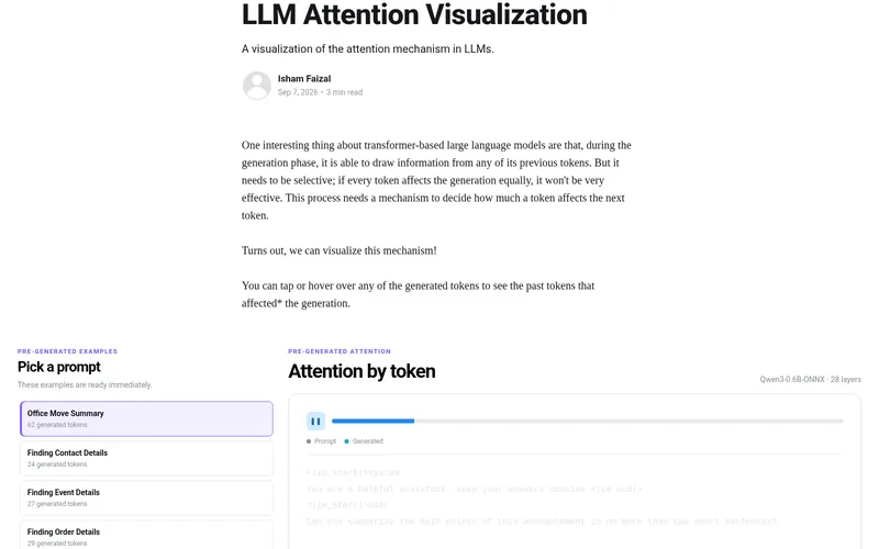Screenshot of LLM Attention Visualization