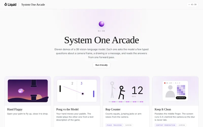 Screenshot of System One Arcade