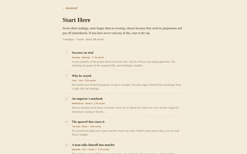 Screenshot of Offline classics reader